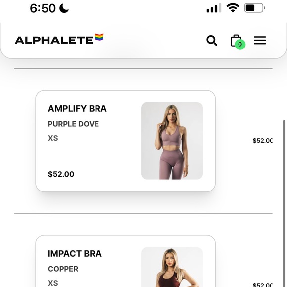 XS Alphalete Amplify sports bra / PURPLE DOVE - Picture 2 of 8